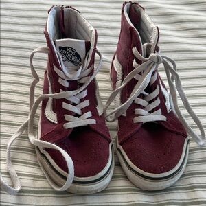 Vans Kids High-Top Sneakers - Burgundy and White